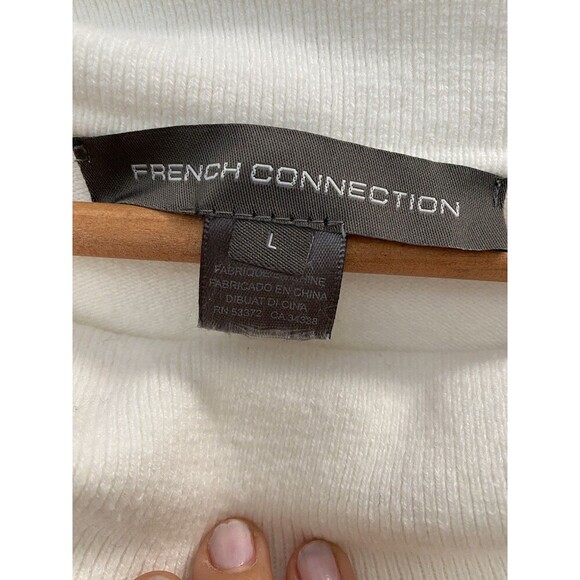 French Connection Cowl Neck Fitted Sweater Cream Size Large - Picture 5 of 8